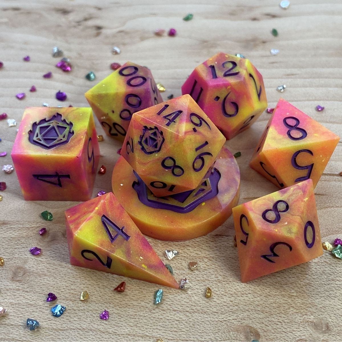 Colorful set of D&D dice