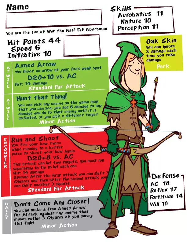 D&D Character Sheet for Kids