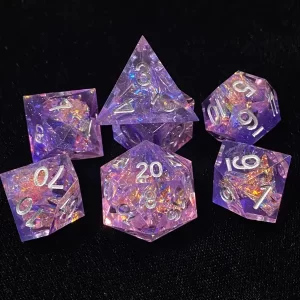 Blue sharp edged dungeons and dragons dice set