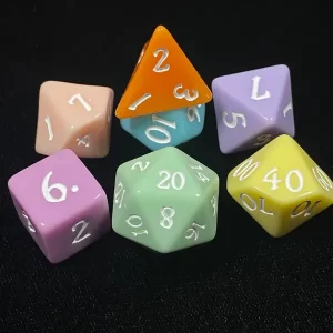 Multi-colored resin dungeons and dragons dice set