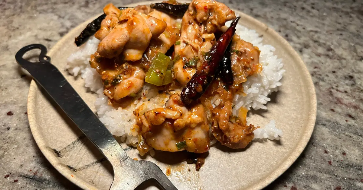 Kung Pao Griffon on a plate