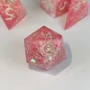 Dancing Lights - Pink Resin DnD Dice Set - Handmade - Image 5