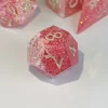 Dancing Lights - Pink Resin DnD Dice Set - Handmade - Image 4