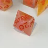 Fire Wall - Orange Resin DnD Dice Set - Handmade - Image 2
