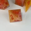 Fire Wall - Orange Resin DnD Dice Set - Handmade - Image 9