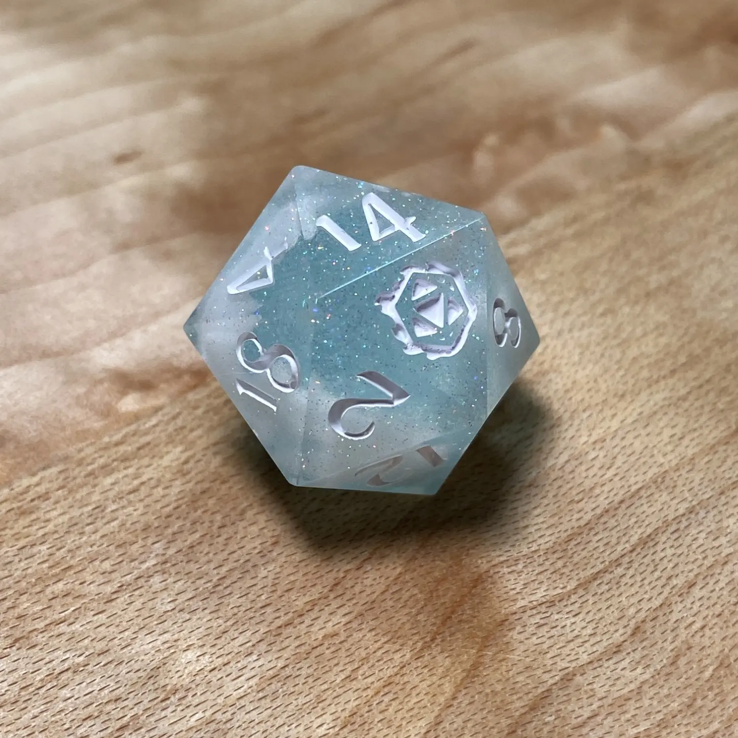 Fog Cloud - Blue Cloud Resin D20 - Handmade - Image 2