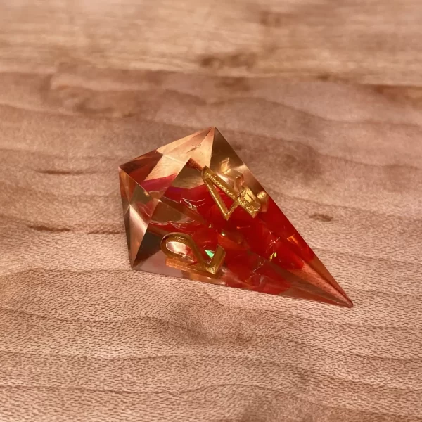 Dragon's Amber- Red Resin DnD Dice Set - Handmade - Image 8