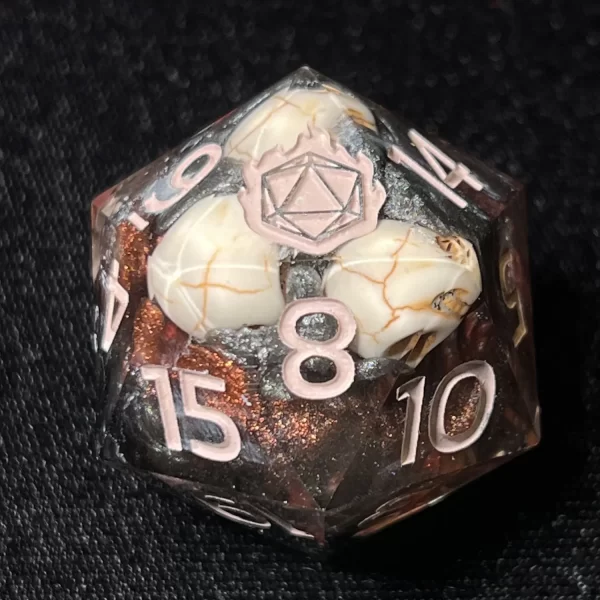 Sunken Skull - Resin DnD Chonk D20 - Handmade