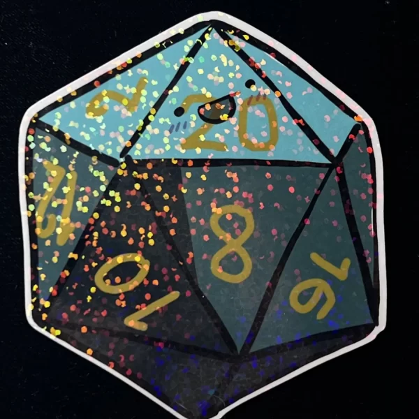 Holographic D20 Sticker - Style 1