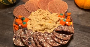 Barovian Pumpkin Honey Butter Board on a plate