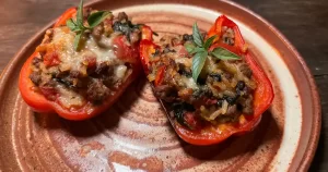 DnD inspired Stuffed Peppers on a plate