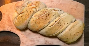 Twisted Tavern Loaf on a cutting board